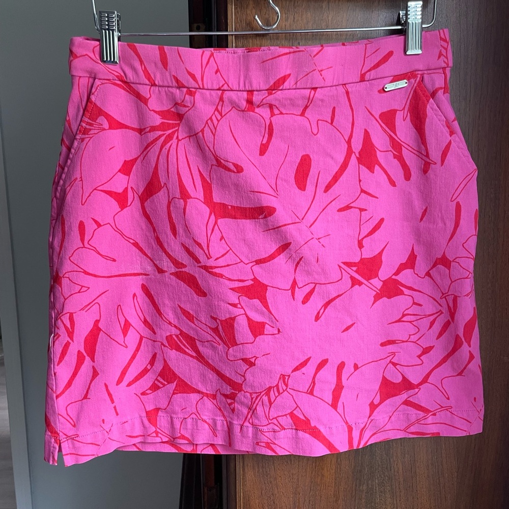 Rafaella Women's Pink & Red Floral Mini Skirt size medium